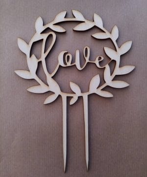 Ξύλινο διακοσμητικό τούρτας " Love"