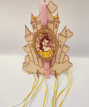 Λαμπάδα με πριγκίπισσα και ξύλινο διακοσμητικό κάστρο