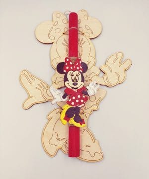 Λαμπάδα Minnie με μαγνητάκι και διακοσμητική πλάτη