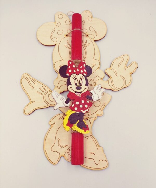Λαμπάδα Minnie με μαγνητάκι και διακοσμητική πλάτη