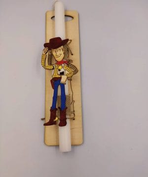 Λαμπάδα Toy Story Woody με ξύλινο μαγνητάκι
