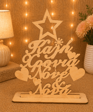 Ξύλινο δεντράκι "Καλή χρονιά νονέ και νονά"