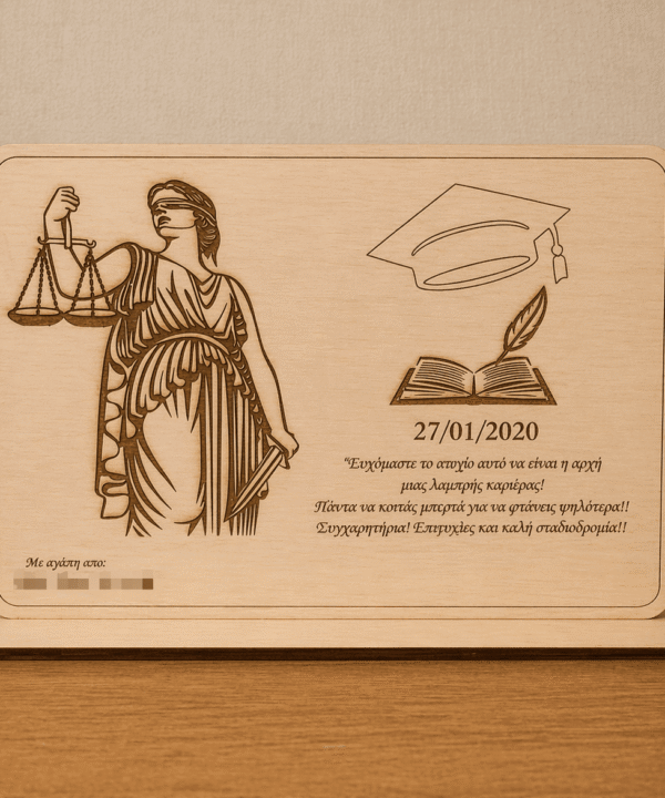 Αναμνηστικό αποφοίτησης για δικηγόρο