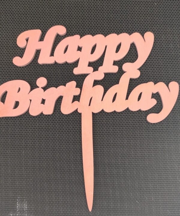 Alternative view of Ξύλινο cake topper "happy birthday"
