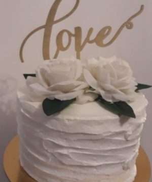Alternative view of Ξύλινο cake topper "love"