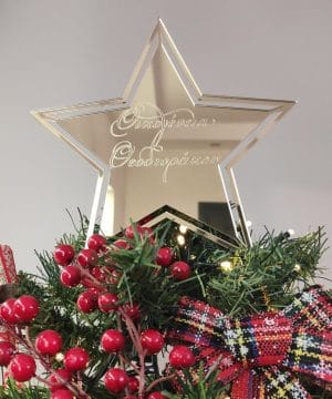 Alternative view of Κορυφή πλέξιγκλας διάτρητη με όνομα οικογένειας ή ονόματα της επιλογής σας