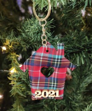 Μπρελόκ γουράκι με υφασμάτινο σπιτάκι και ξύλινο 2021