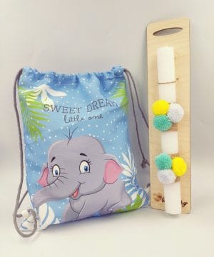 Λαμπάδα - Ελεφαντάκι με σακίδιο πλάτης