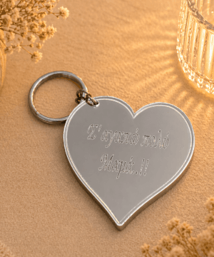 Μπρελόκ καρδιά plexiglass καθρέφτης " Σ'αγαπώ πολύ μαμά"