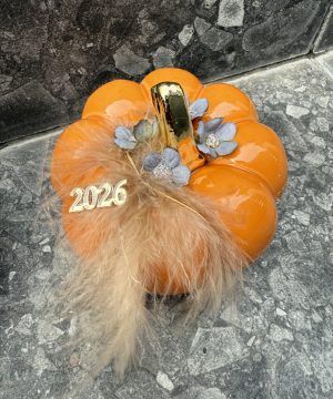 Alternative view of Κολοκύθα κεραμική πορτοκάλι 12 εκ