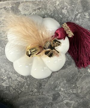 Alternative view of Κολοκύθα λευκή κεραμική 12 εκ