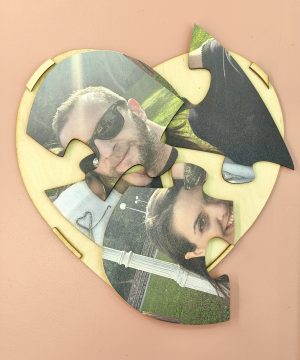 Alternative view of Ξύλινη καρδιά παζλ με εκτύπωση φωτογραφίας