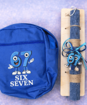 Λαμπάδα Six Seven με μπρελόκ και τσαντάκι