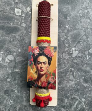 Λαμπάδα Frida Kahlo από μελισσοκέρι -πολύχρωμη, με μαγνητάκι
