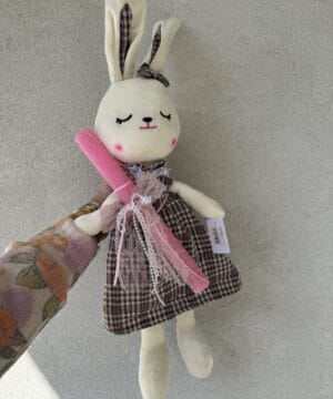 Alternative view of Λαμπάδα διακοσμημένη με λούτρινη κούκλα κουνελάκι 62 εκ