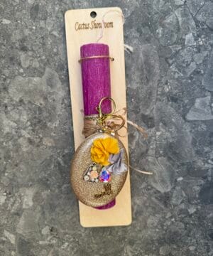 Λαμπάδα με χρυσό καθρεφτάκι