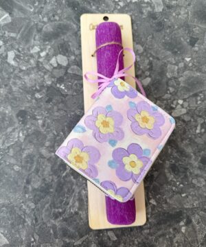 Λαμπάδα με πορτοφόλι φλοράλ