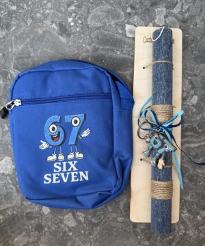 Λαμπάδα Six Seven με μπρελόκ και τσαντάκι