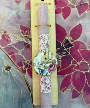 Λαμπάδα με μαγνητάκι φλοράλ