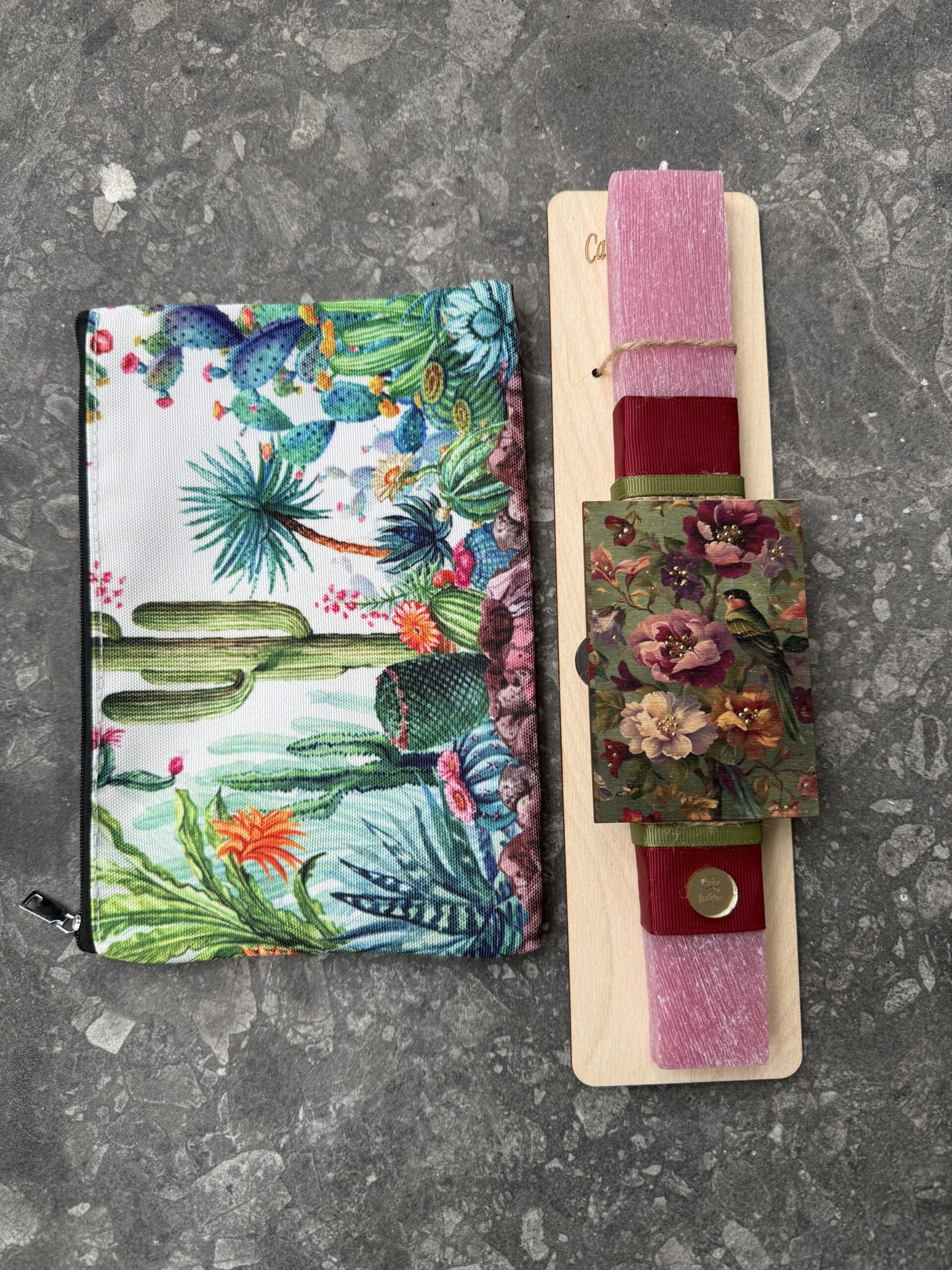 Λαμπάδα με μαγνητάκι και τσαντάκι - νεσεσέρ