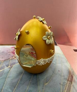 Αυγό διακοσμητικό χρυσό μεγάλο