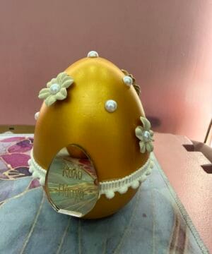 Αυγό διακοσμητικό χρυσό μεγάλο