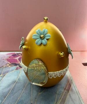Αυγό διακοσμητικό χρυσό μεγάλο