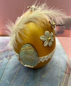 Αυγό διακοσμητικό χρυσό μεγάλο