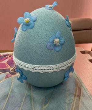 Αυγό διακοσμητικό γαλάζιο - μεγάλο