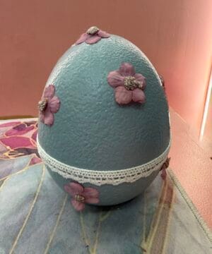 Αυγό διακοσμητικό γαλάζιο - μεγάλο