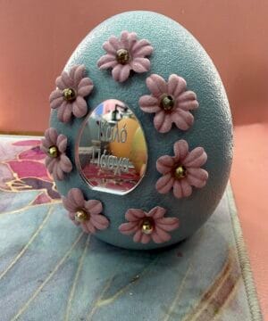 Αυγό διακοσμητικό γαλάζιο - μεγάλο