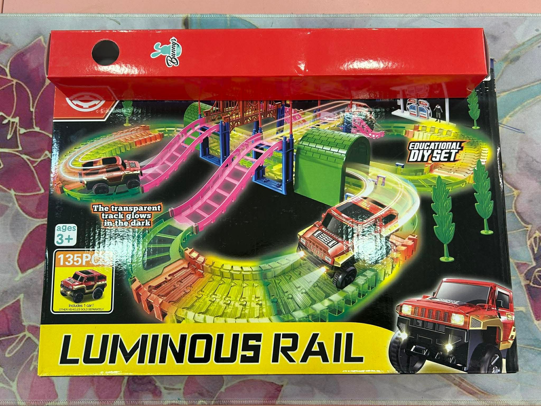 Λαμπάδα Αυτοκινητόδρομος Φωσφορίζει με Γέφυρα Luminous Rail 39x27x7cm