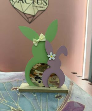 Ξύλινο διακοσμητικό Σταντ κουνελάκια