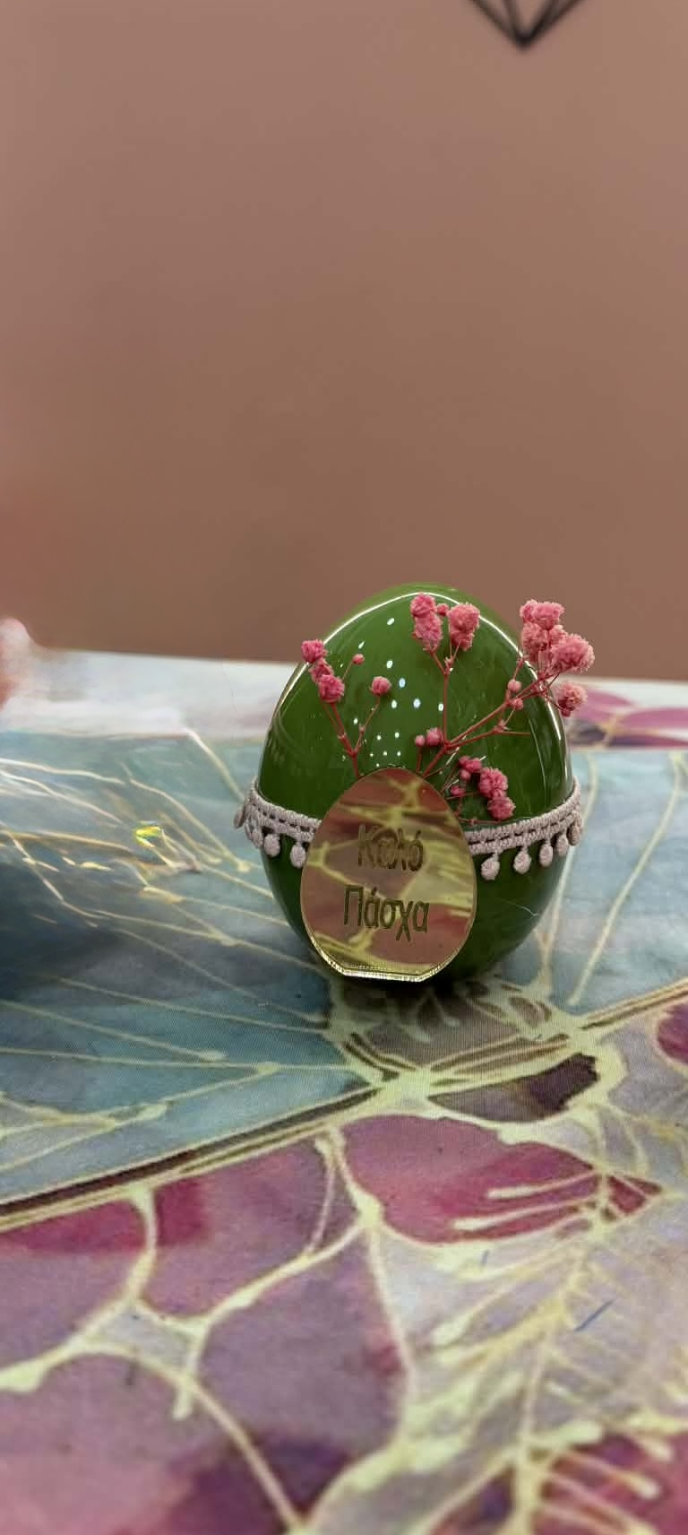 Πασχαλινό αυγό κεραμικό πράσινο μικρό