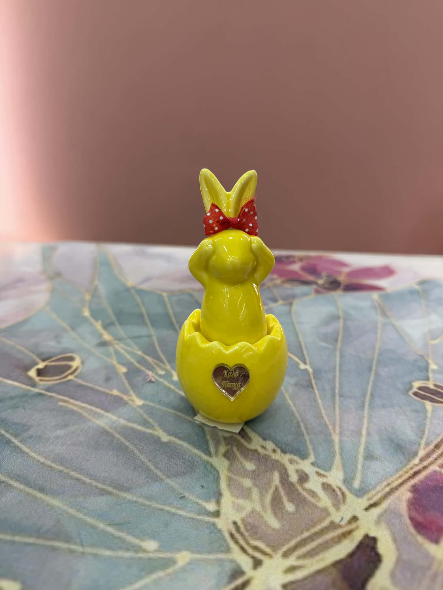 Πασχαλινό λαγουδάκι κεραμικό κίτρινο