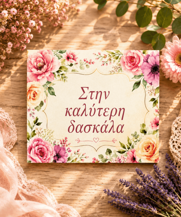Ξύλινο μαγνητάκι με αφιέρωση στην καλύτερη δασκάλα