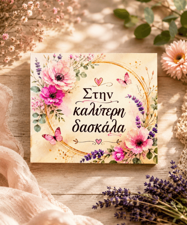 Μαγνητάκι με αφιέρωση στην καλύτερη δασκάλα ξύλινο