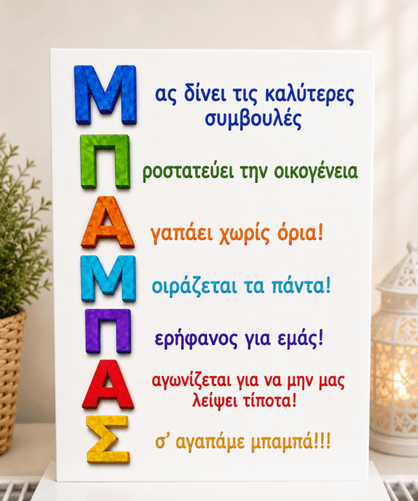 Ξύλινο Σταντ με εκτύπωση για τον μπαμπά